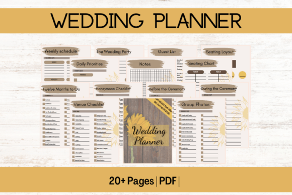 Download Wedding Template - Sunflower - Printable - Wedding template Collection