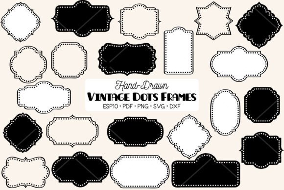Download Vintage Frames Dots | Retro Border Label - Retro Collection